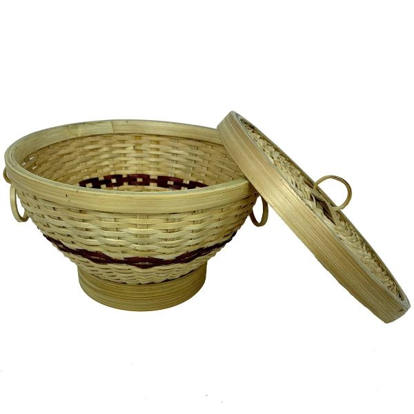 Sahya Dale Bamboo Basket with Lid- Multipurpose - Chapati - Paratha - Roti- Organic - Hand Made