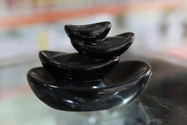 Ceramic Boat Shape Backflow Smoke Fountain Cone Holder